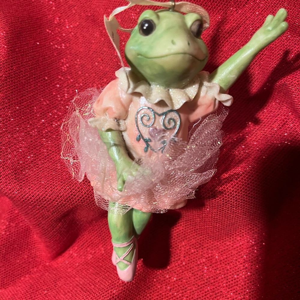 Set of 2 Frog Ballerina Vintage Christmas Ornament by Ganz - Picture 4 of 7